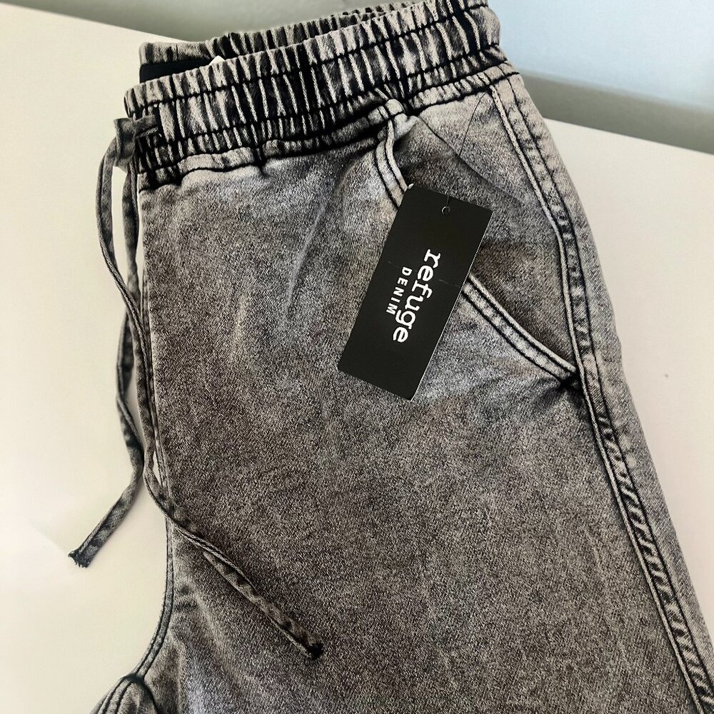 Refuge Womens Denim Jogger High Rise Gray Jeans Size S
